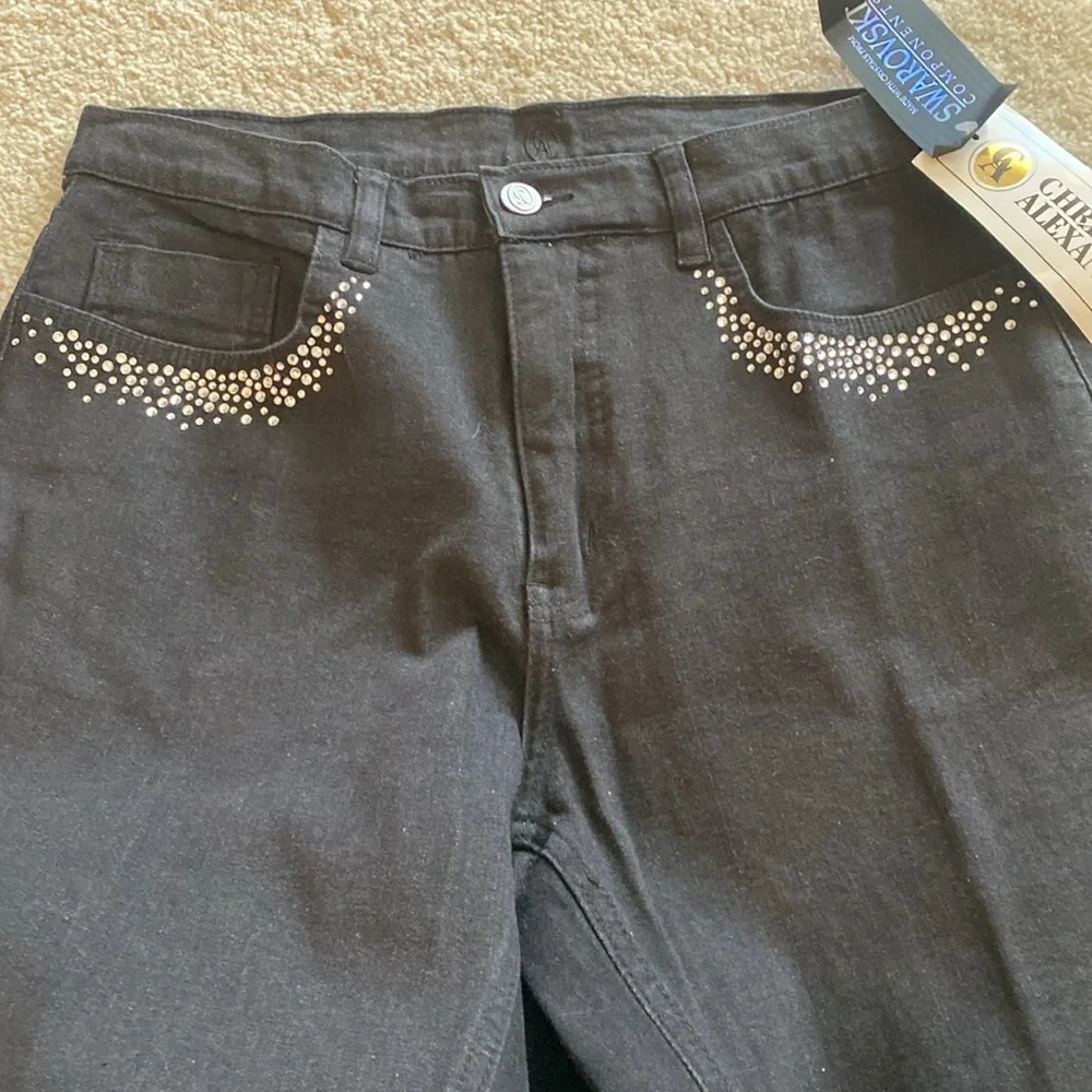 Christine Alexander black crystal jeans. NWT - Picture 8 of 9